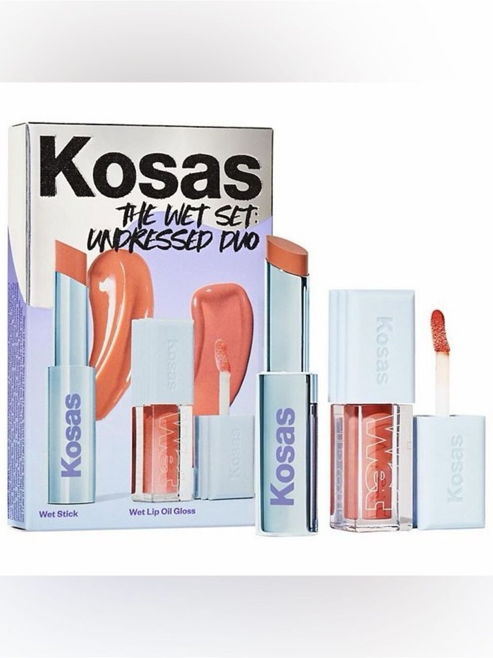 Kosas The Wet Set Undressed: Nude Sheer Lipstick + Lip Oil Set